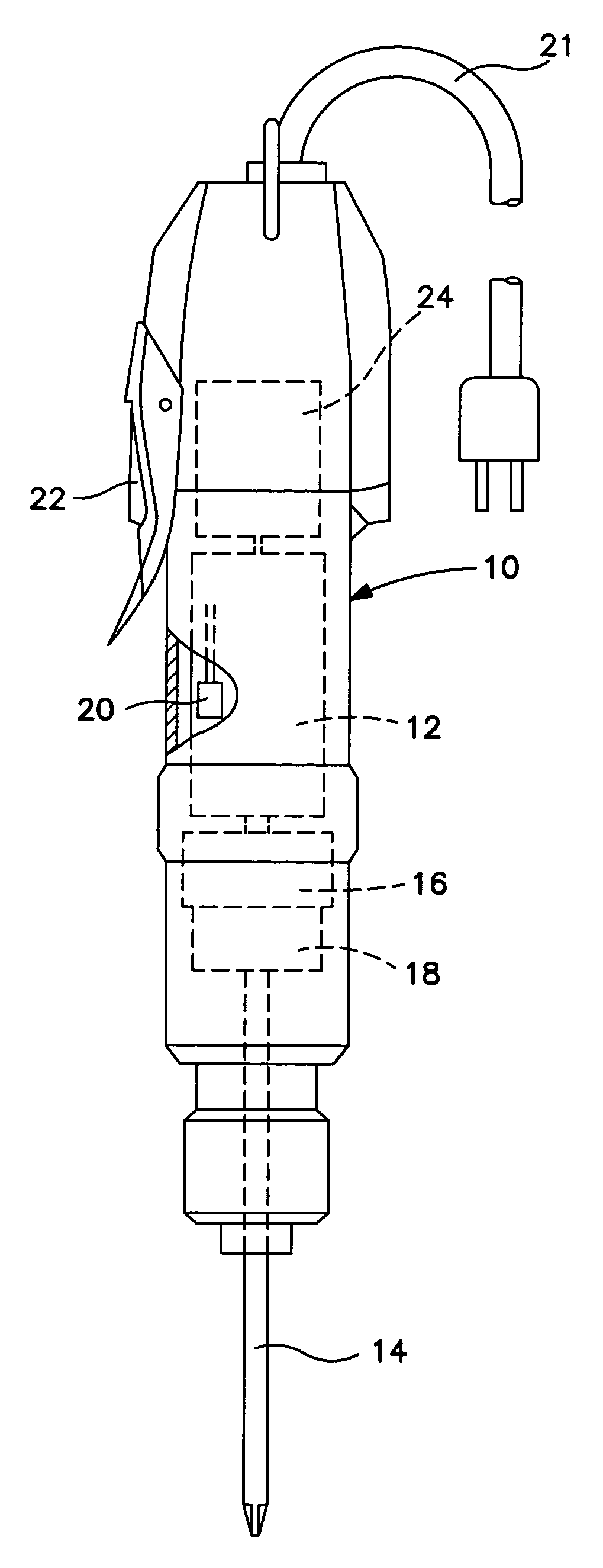 Motor-driven rotary tool with internal heating temperature detecting function