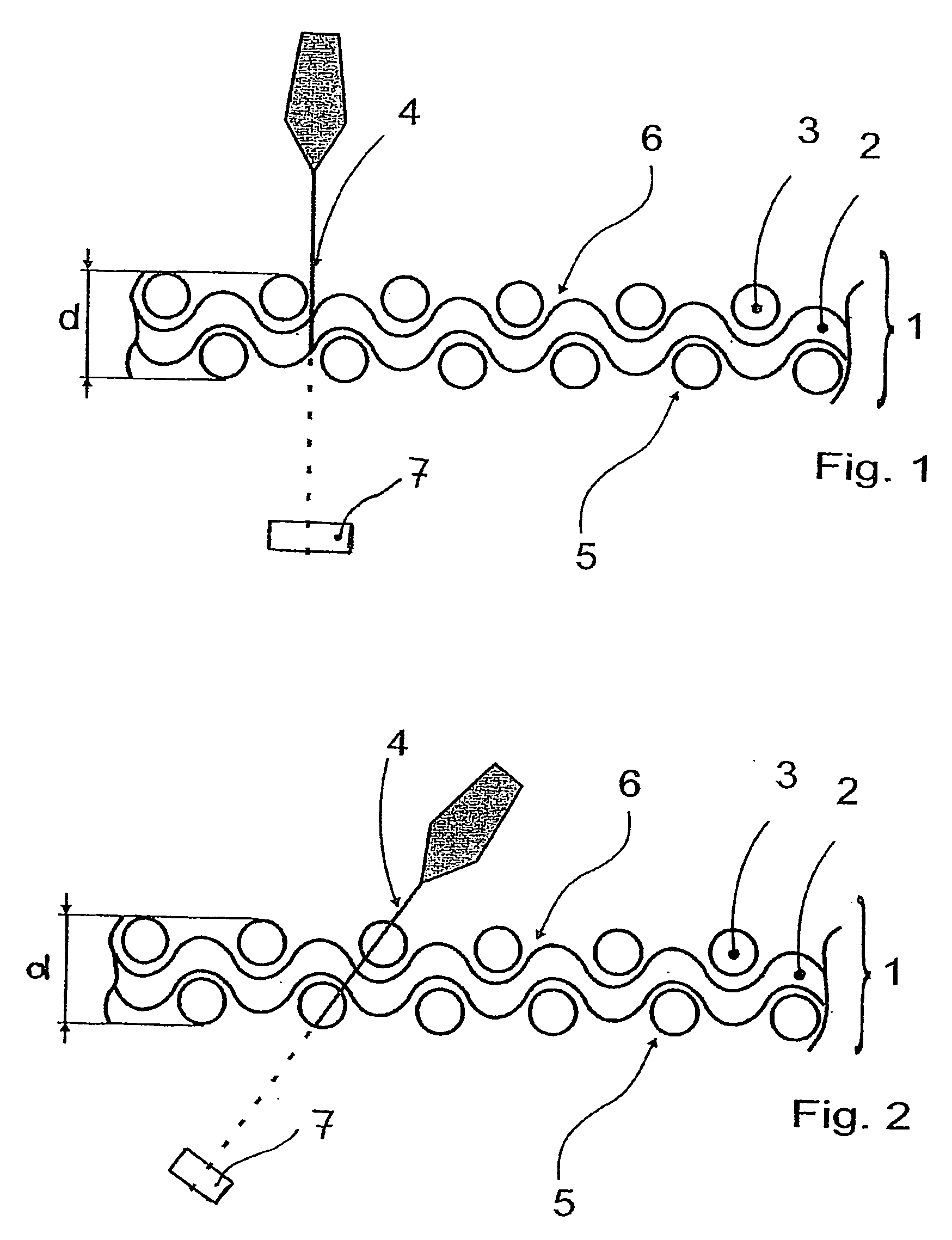 Method for the introduction of an integrated predetermined rupture line in a planar expansive body