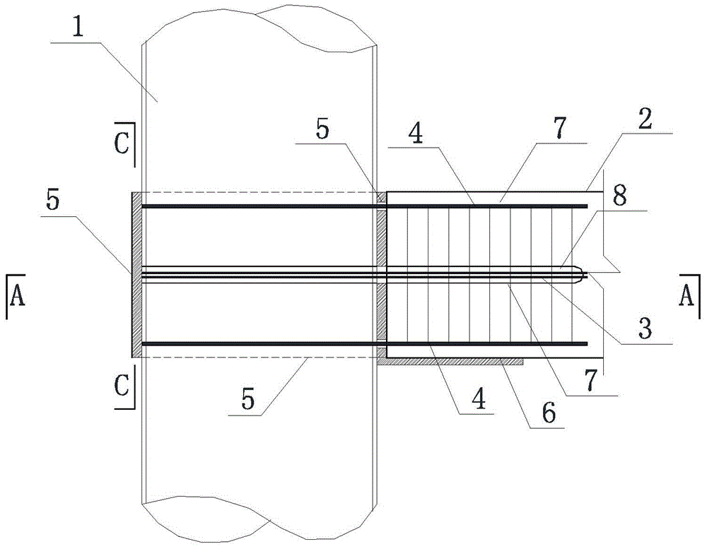 Composite joints of circular concrete-filled steel tube columns in concrete beams connected by prestressed and ordinary steel bars