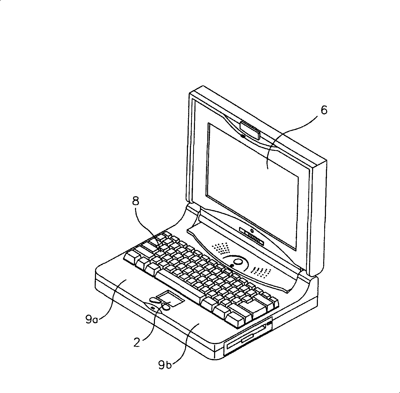 Portable computer and its press key input device