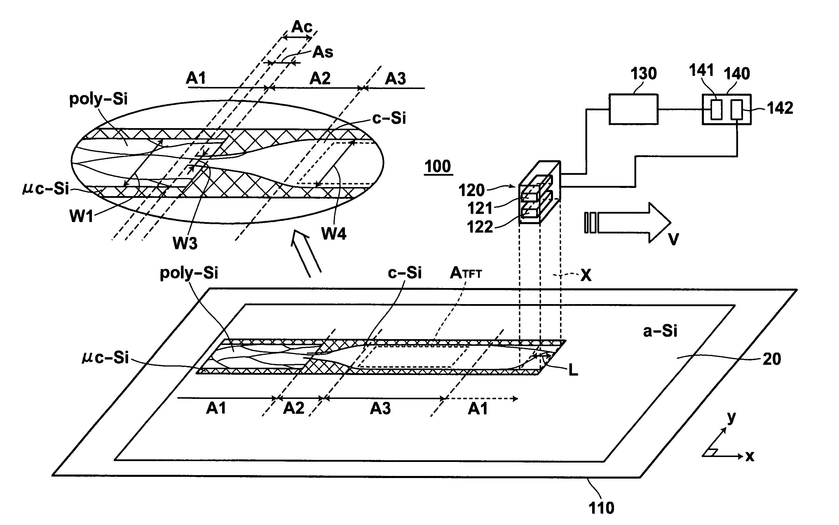 Process and system for laser annealing and laser-annealed semiconductor film