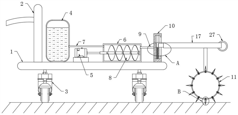 A high-efficiency device for cracking soil compaction after sowing wheat