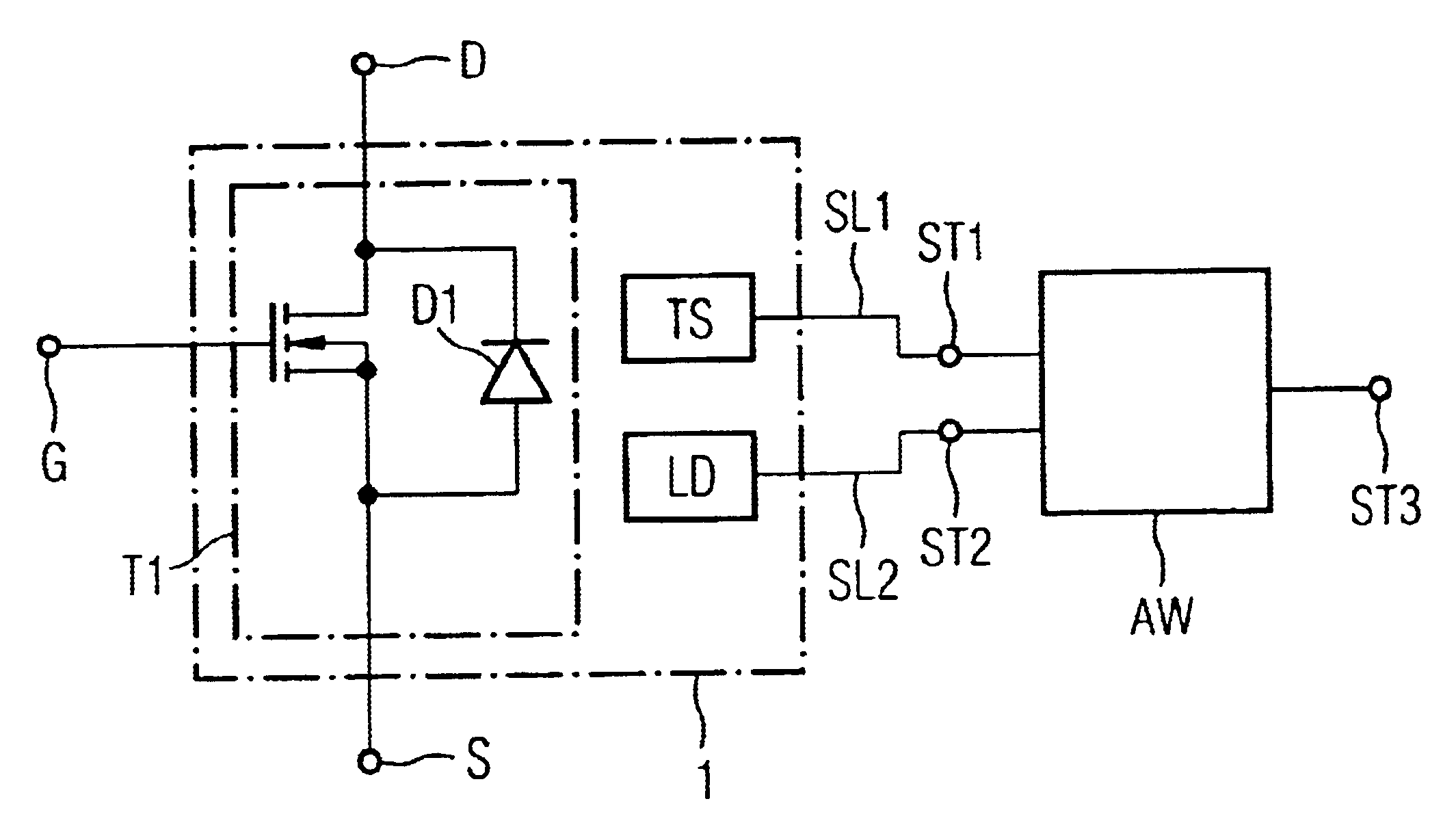 Temperature-protected semiconductor switch