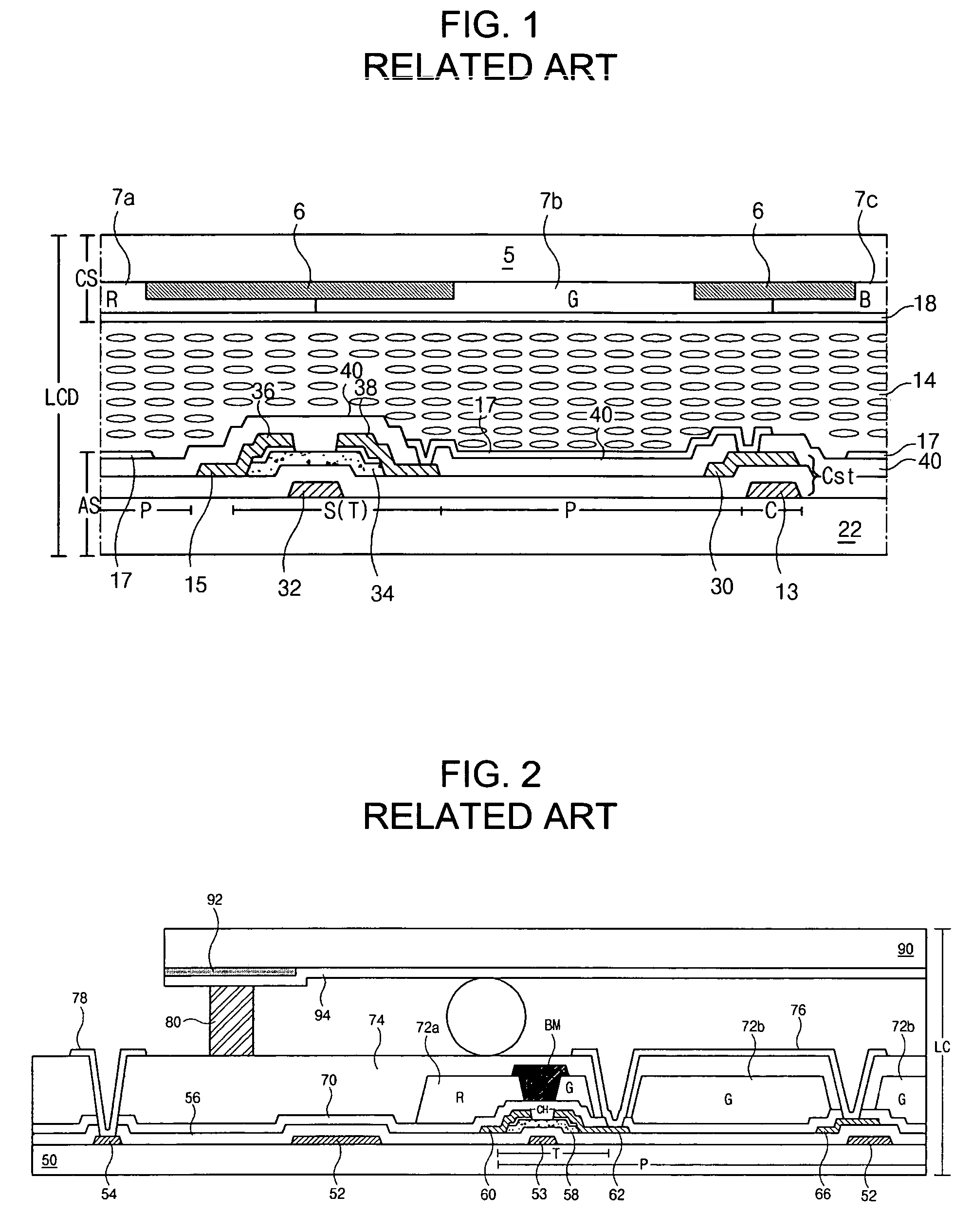 Liquid crystal display device comprising a black matrix including carbon particles coated with an insulating material, metallic titanium particles, and a color pigment