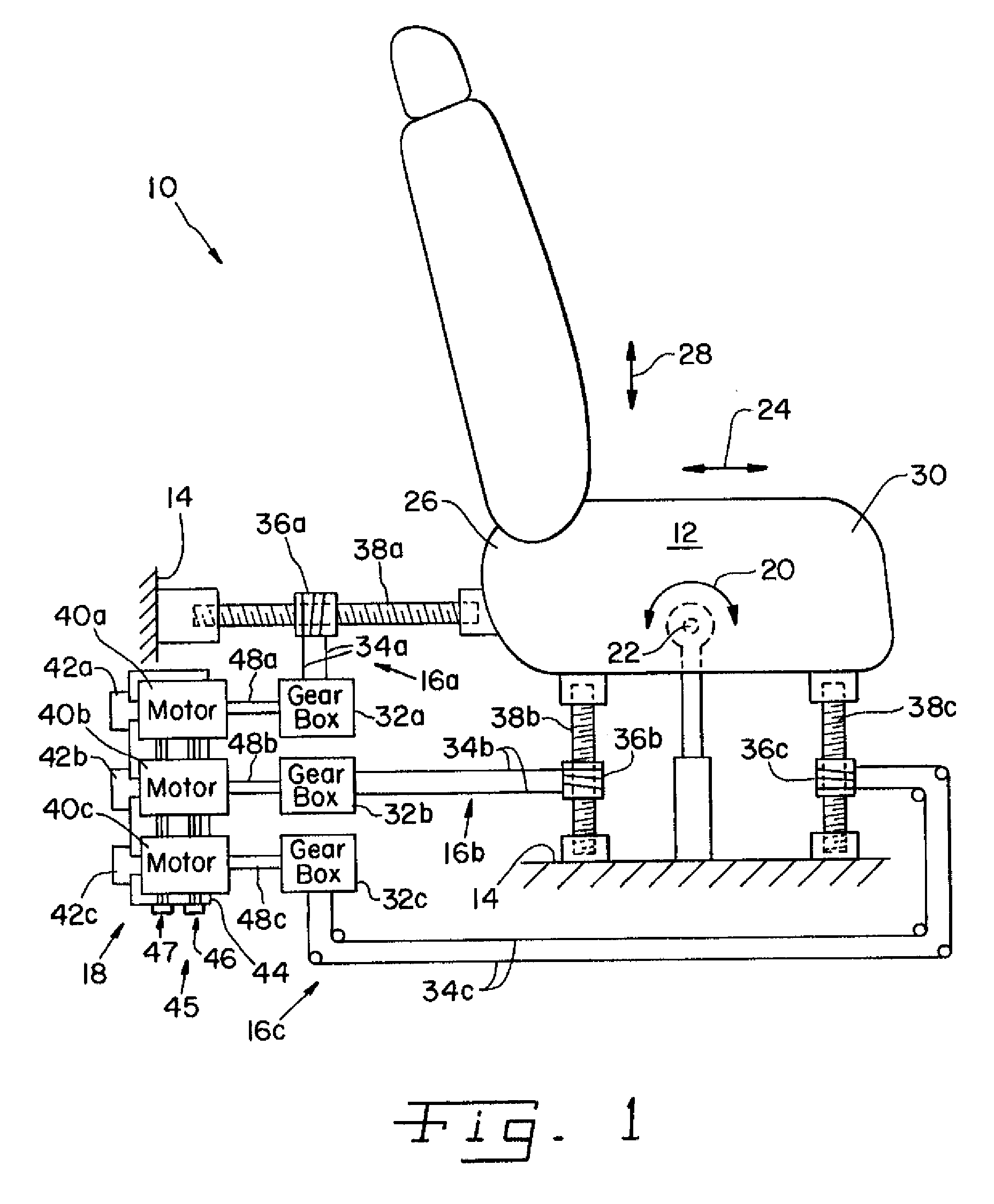 Automotive power seat motor arrangement including a monolithic frame