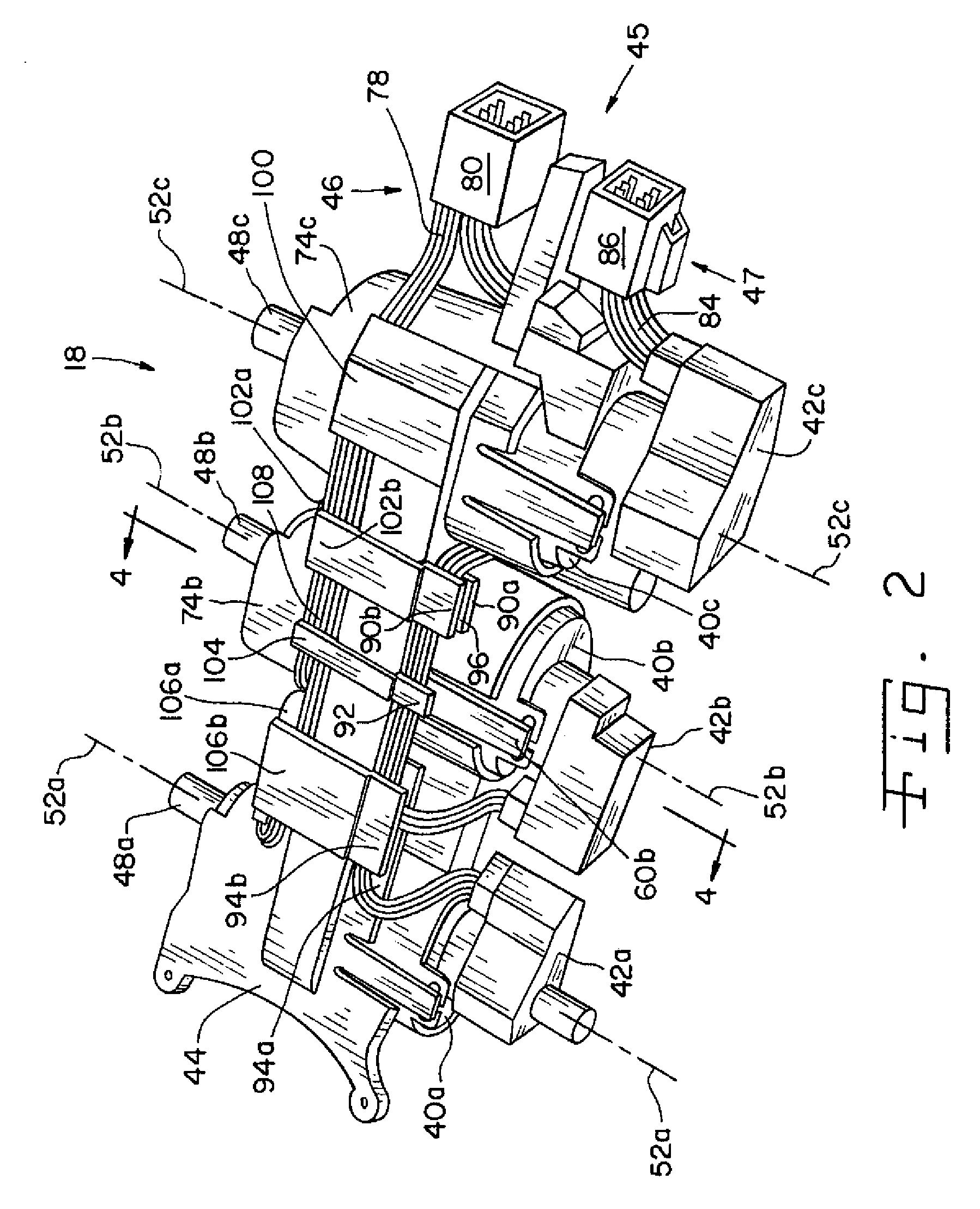 Automotive power seat motor arrangement including a monolithic frame