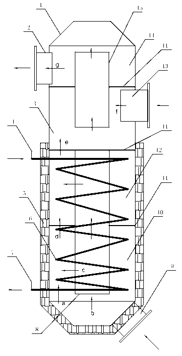 Heat collecting silencer of internal combustion engine