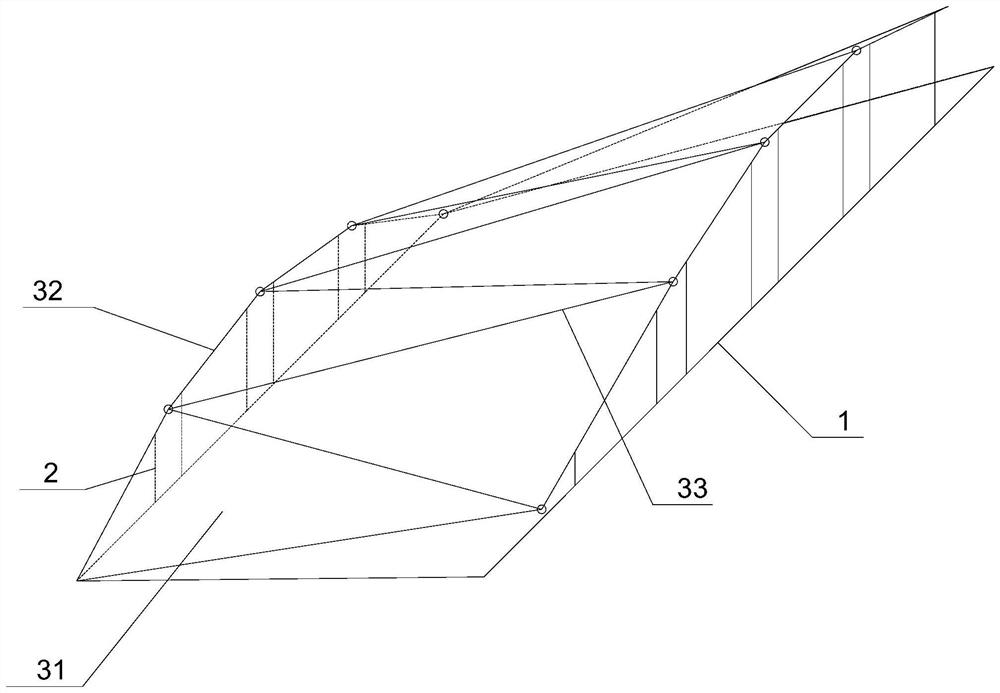 Construction method of double-layer roof curtain wall structure