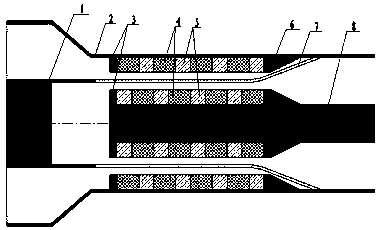 Coaxial double-dielectric interdigital arrangement high-power microwave device