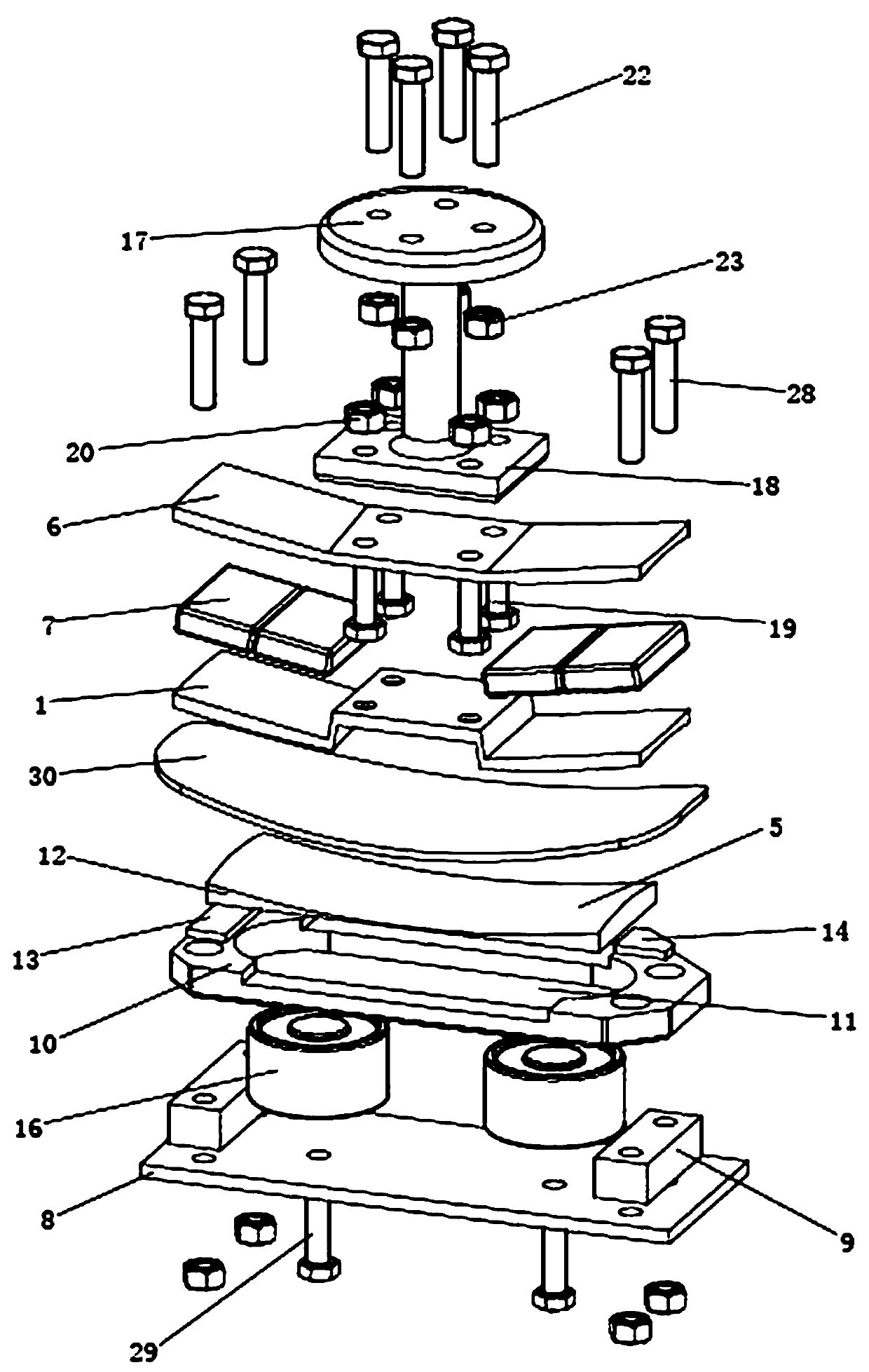 Small-sized thin-wall non-magnetic workpiece positioning and clamping device suitable for automatic production line