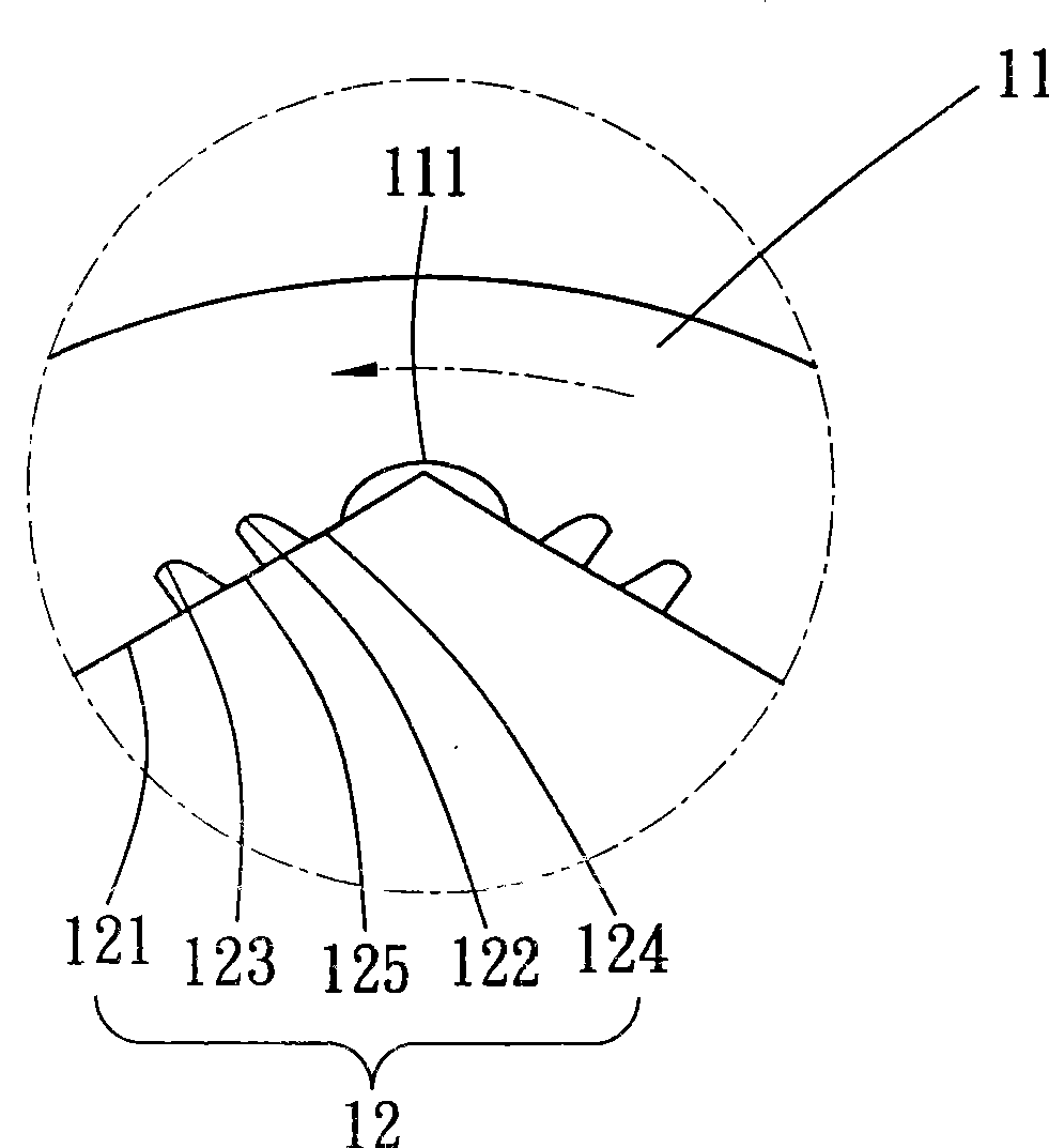 Tooth shaped structure of screwing tool