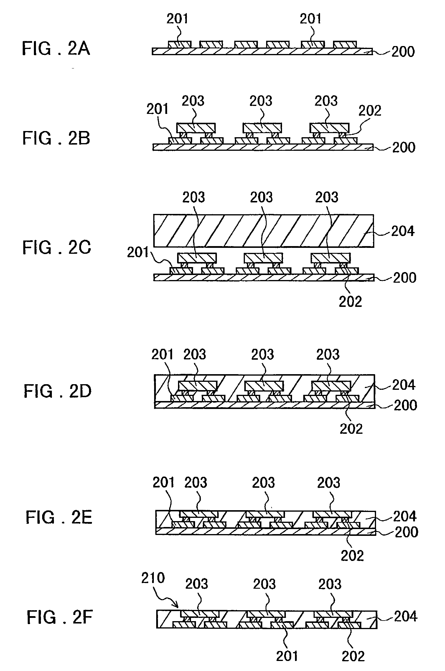 Module with built-in electronic elements and method of manufacture thereof