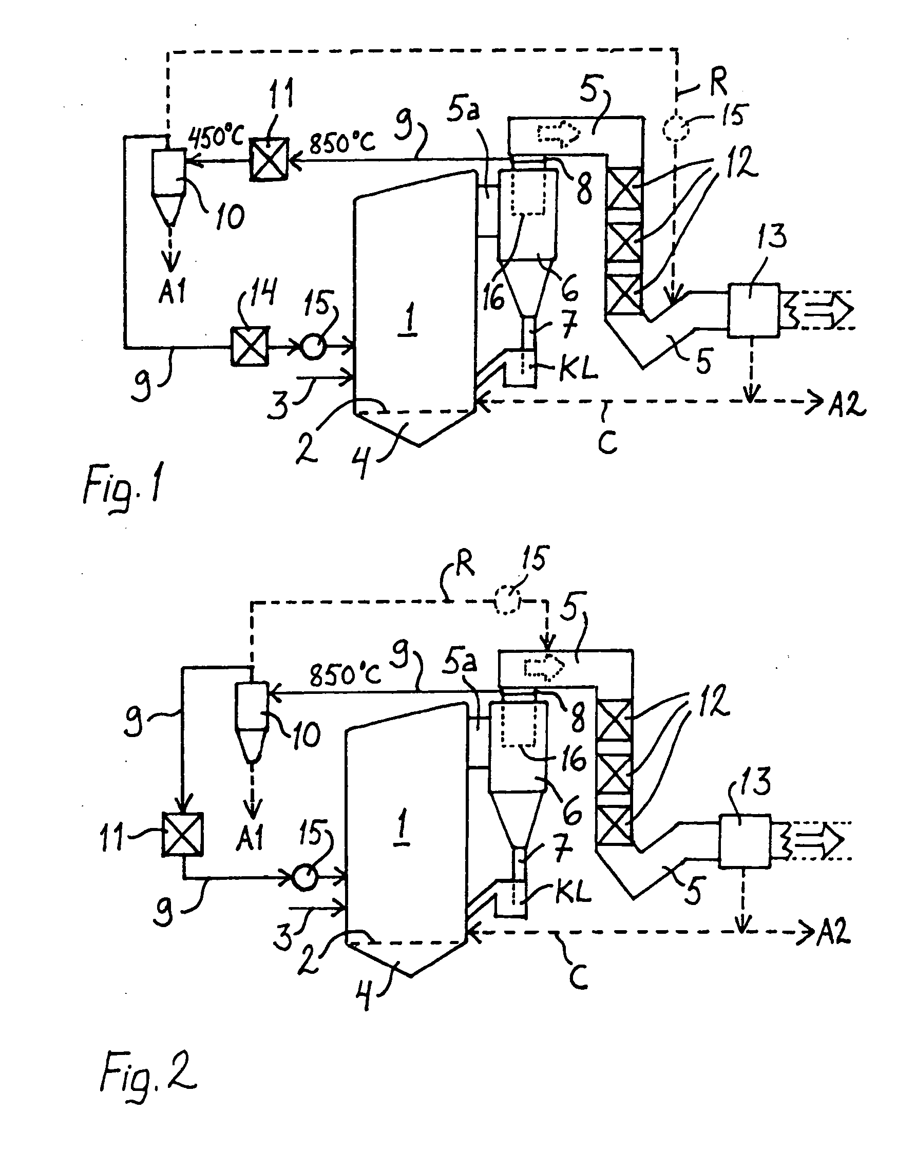 Method for treating fly ash in a fluidized bed boiler and boiler plant