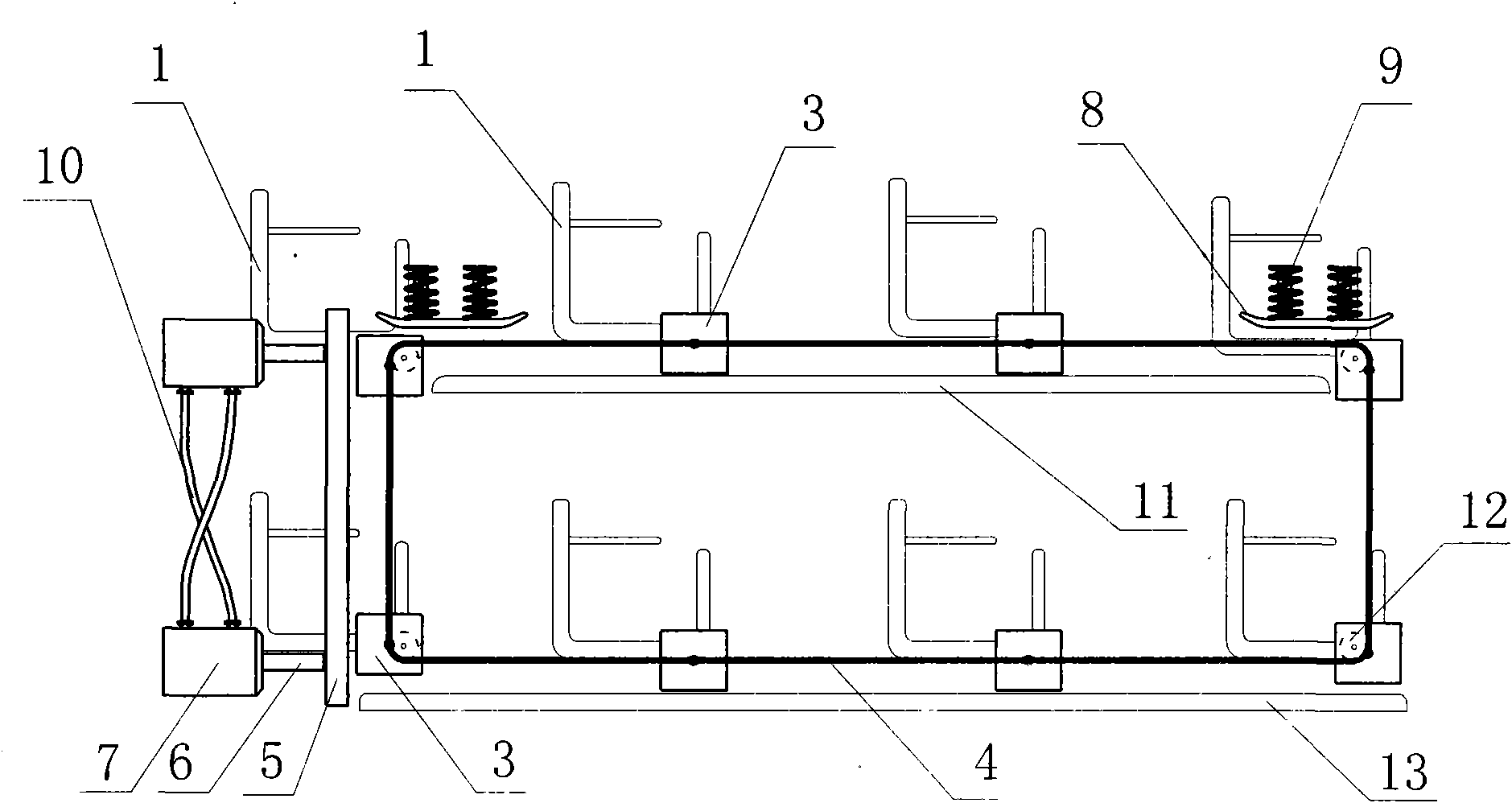 Conveying device for leather shoe setting machine
