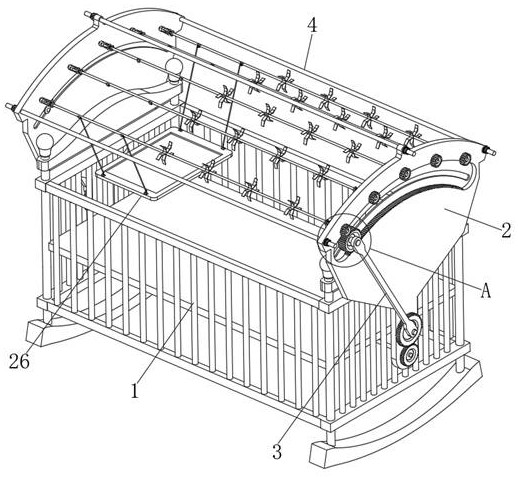 A baby crib toy rack that is easy to disassemble and adjust