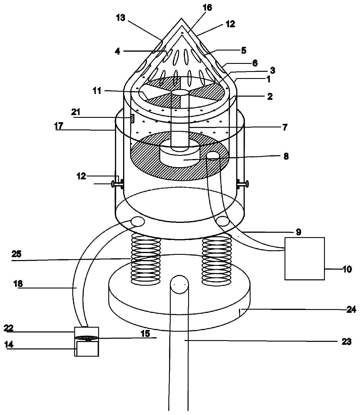 Surface adjustable air pulse crushing device and construction method for tunnel fluid filling lining