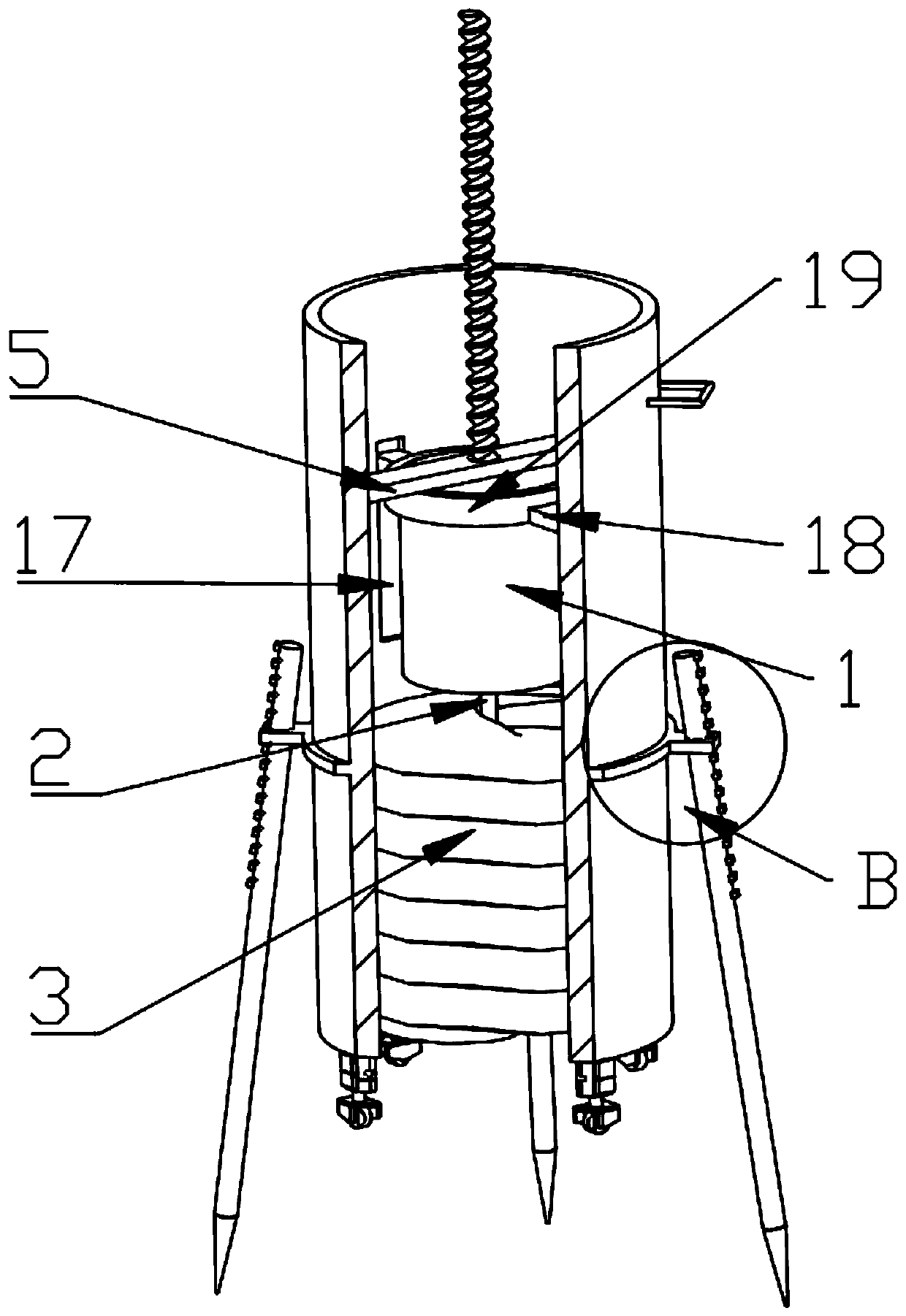 Soil loosening device suitable for planting trees in special-shaped mountain landforms