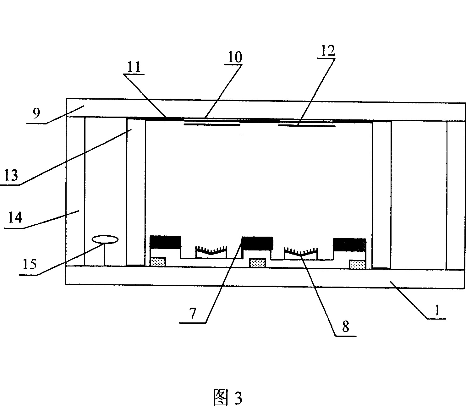 Flat active display with goniometric ballast structure and manufacturing technique thereof