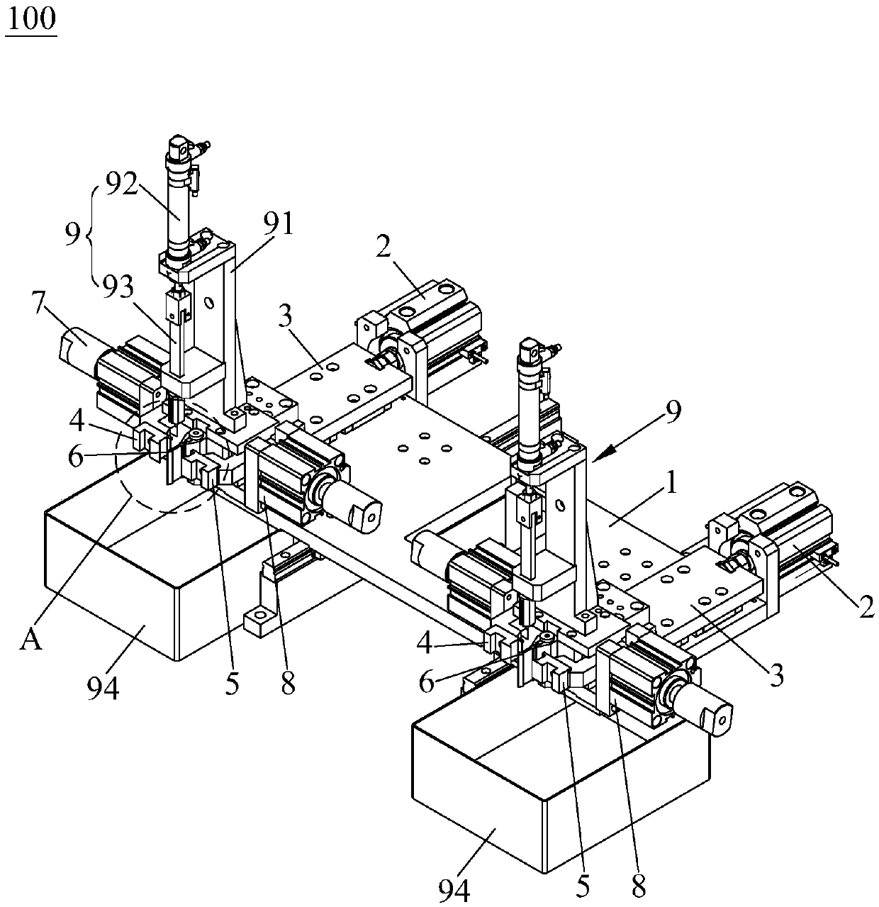 Core wire automatic half stripping and managing mechanism