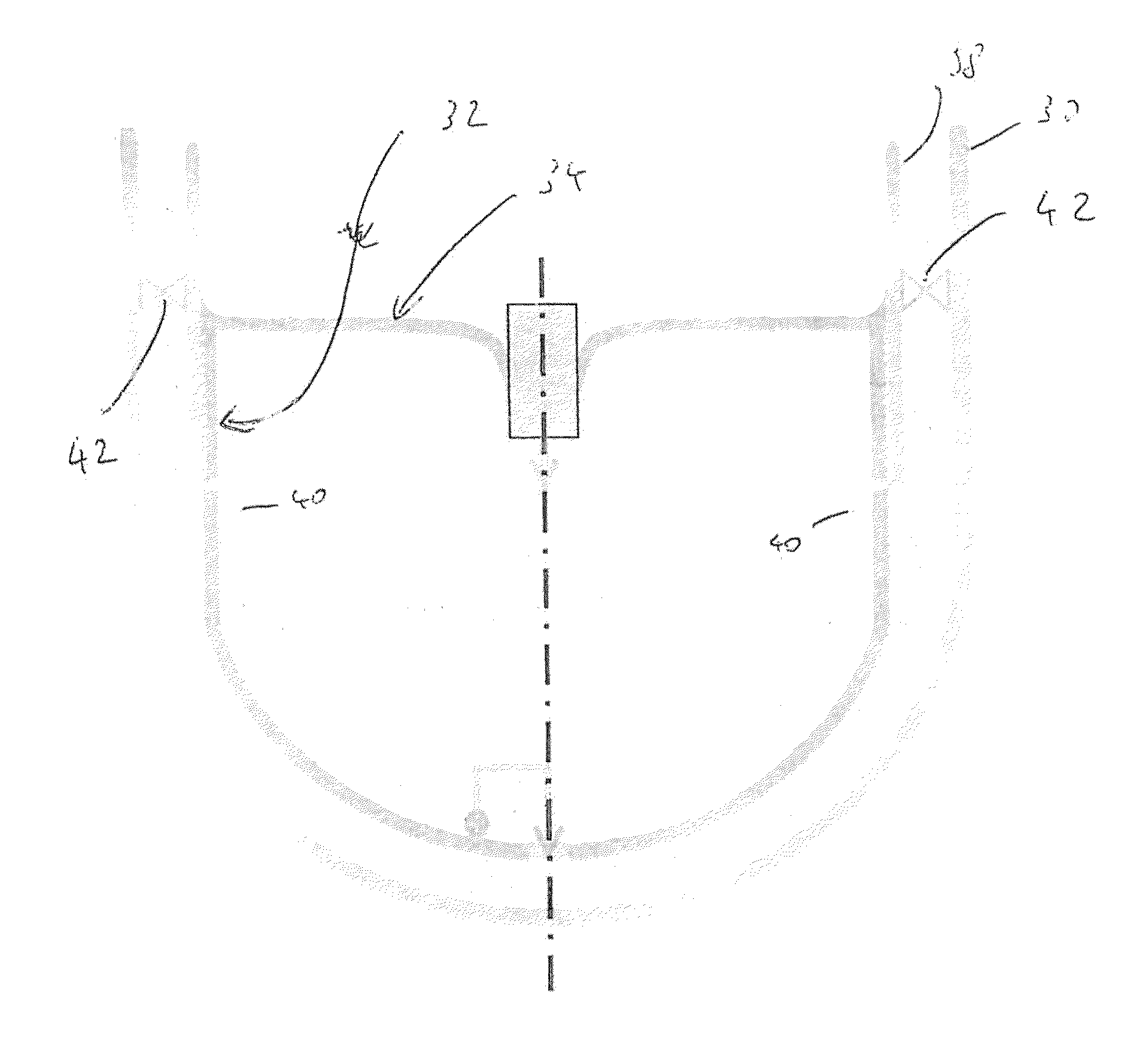 Device and method for creation of a hydraulic jump, notably a fountain or swimming pool