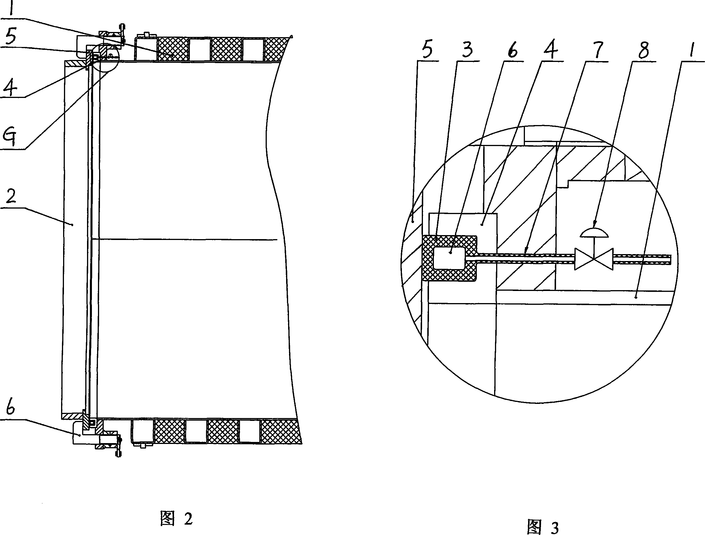 Sealing device for door of steam sterilization cabinet