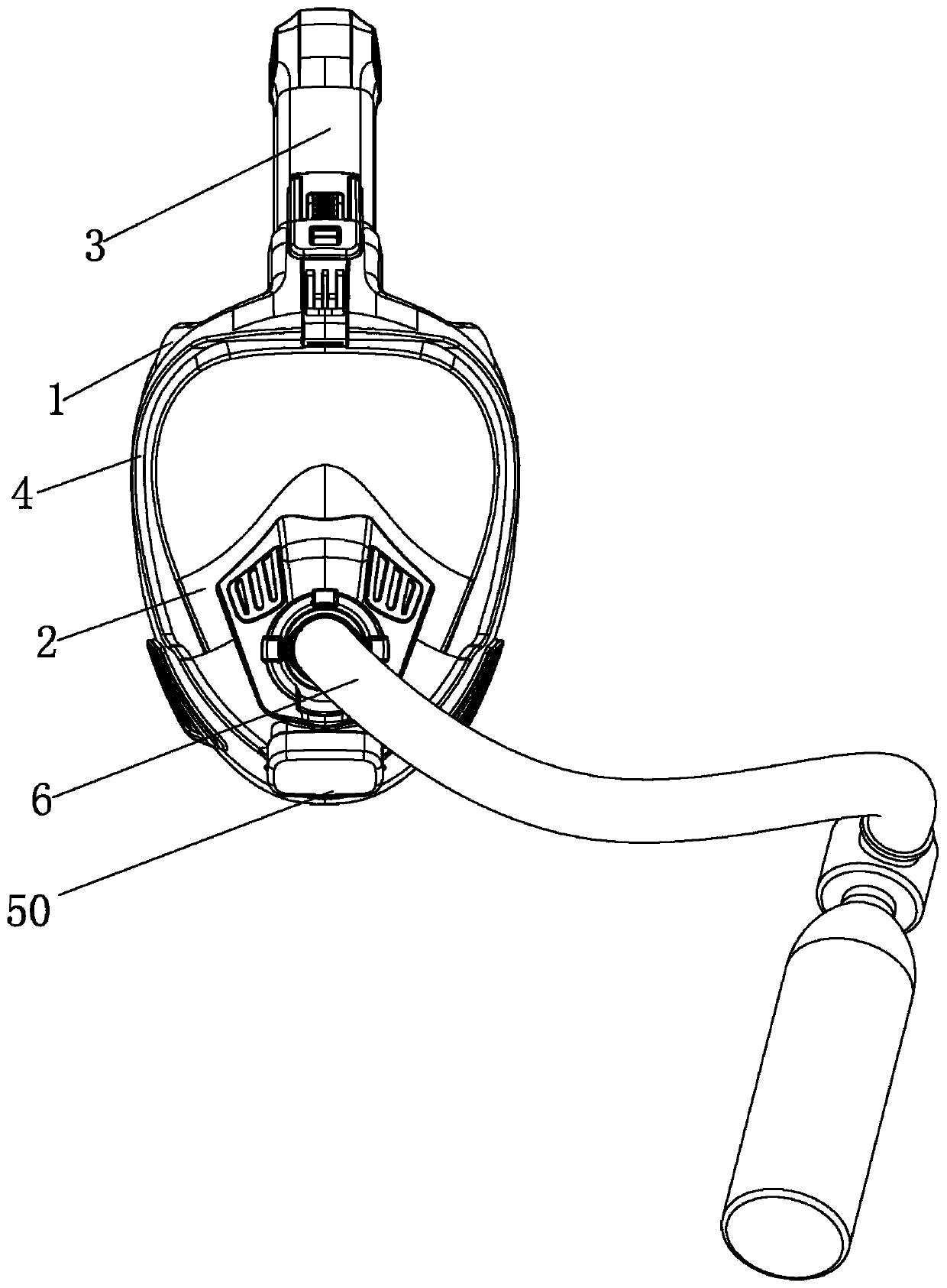 Diving mask with oxygen bottle