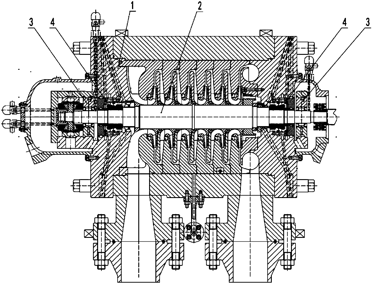 Centrifugal compressor for heavy oil hydrogenation device