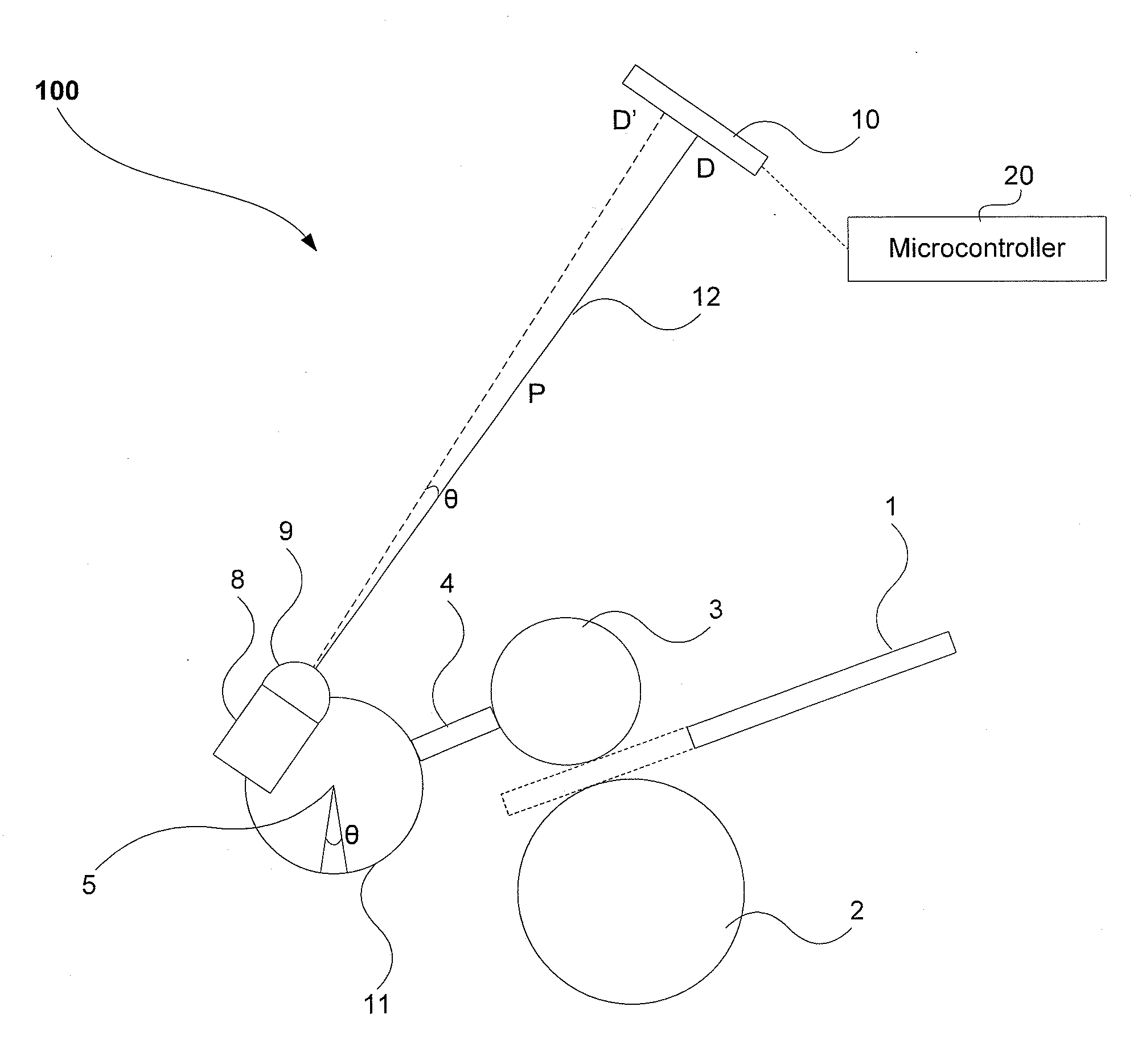 Apparatus for determining thickness of a banknote