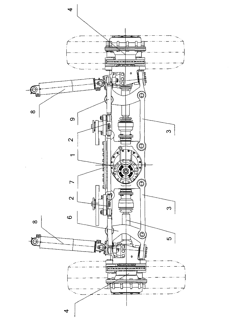 Heavy-load type oil-gas spring independent suspension steering drive axle
