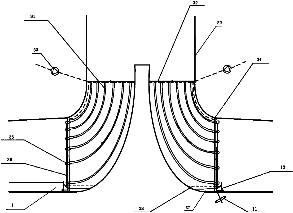 Solar power generation and seawater desalination device of combining condenser and wind turbine