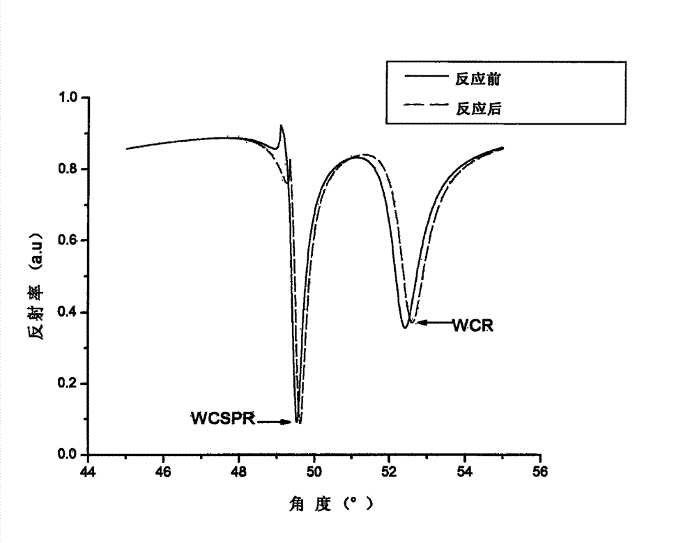 Detection method capable of reducing background influence based on waveguide coupling surface plasma resonance