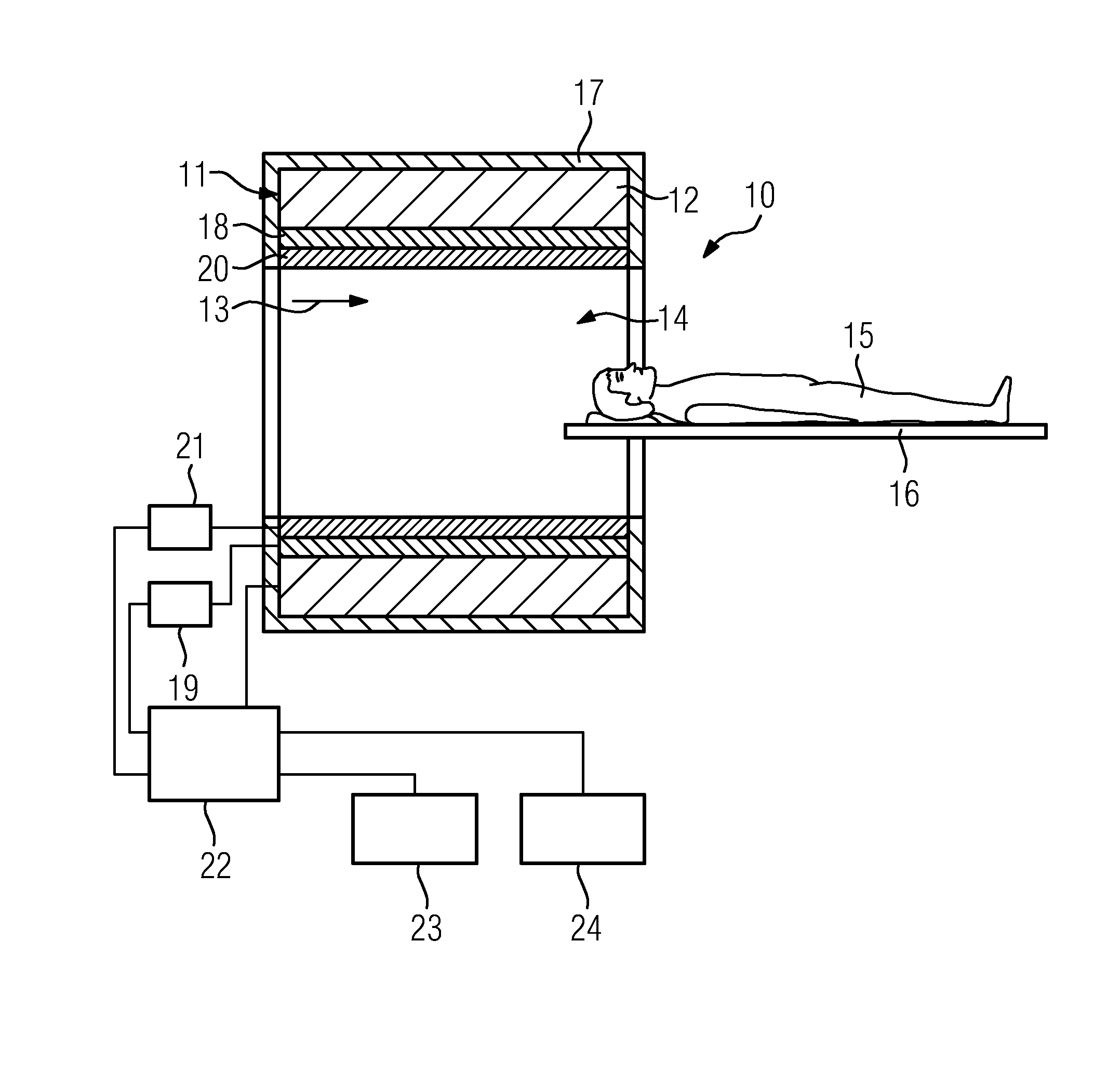 Enclosing device and a medical imaging device having the enclosing device