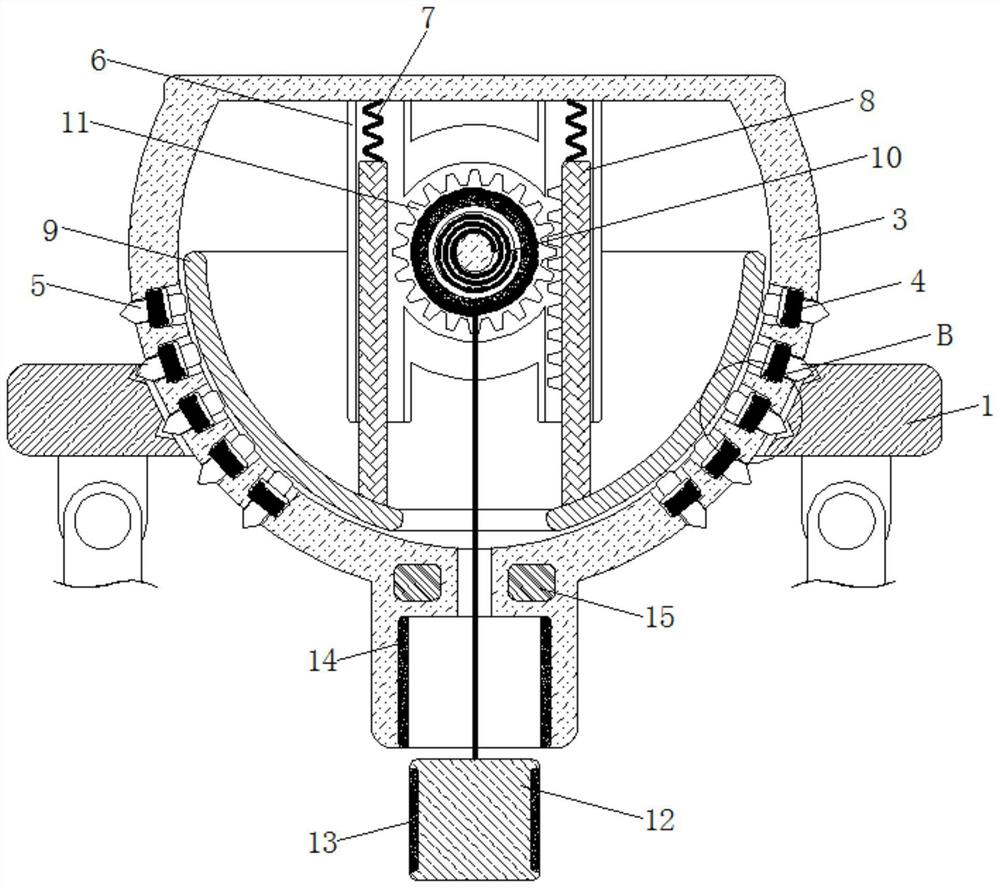 A water pump fixing device that can automatically adjust the level based on the center of gravity