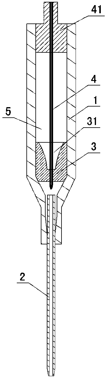 Straight-type indwelling needle