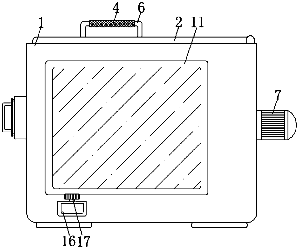 Cleaning device for short-haired plush toys based on power brushing combined with thermal energy drying