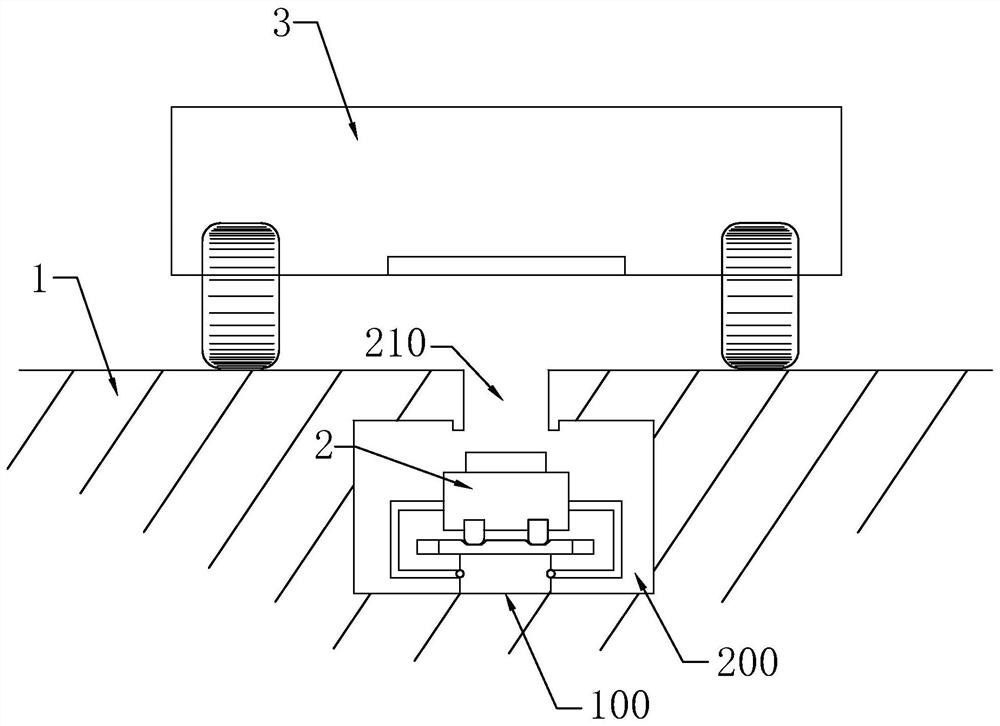 Charging highway, underground power supply trolley, electric vehicle, charging system and method