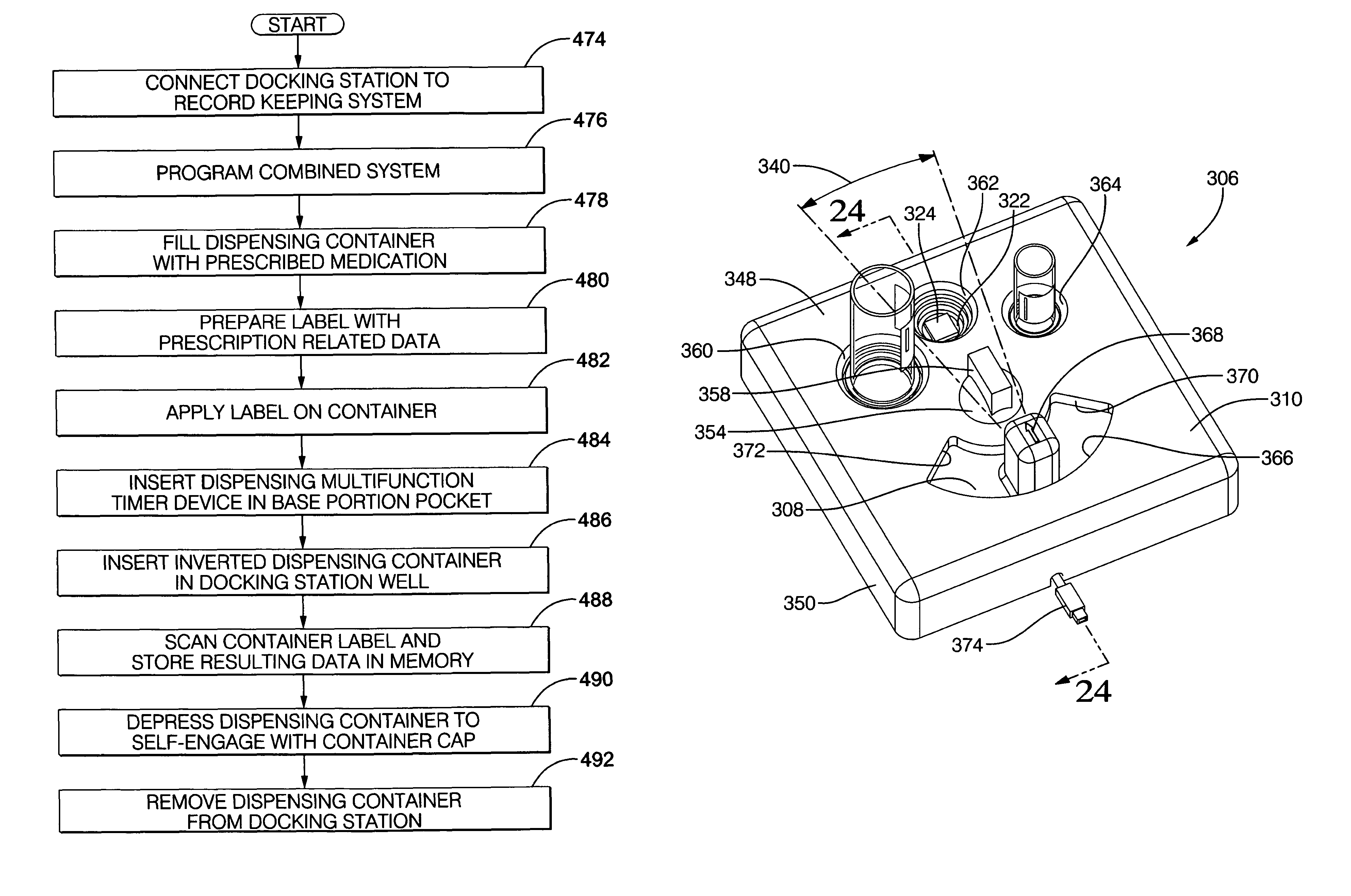 Docking station for mounting and programming multifunction timer device and method