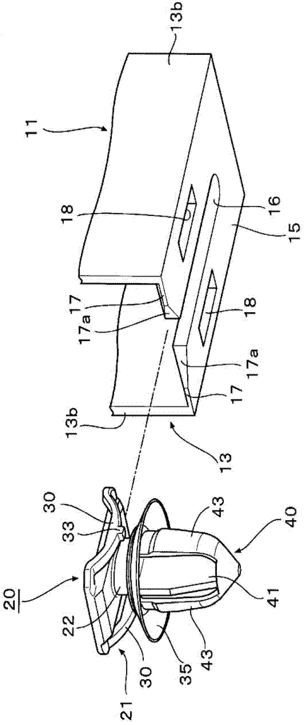 Installation structure for clip and attachment member