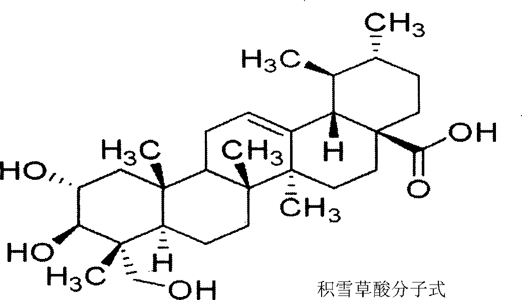 Use of asiatic acid in preparing medicine