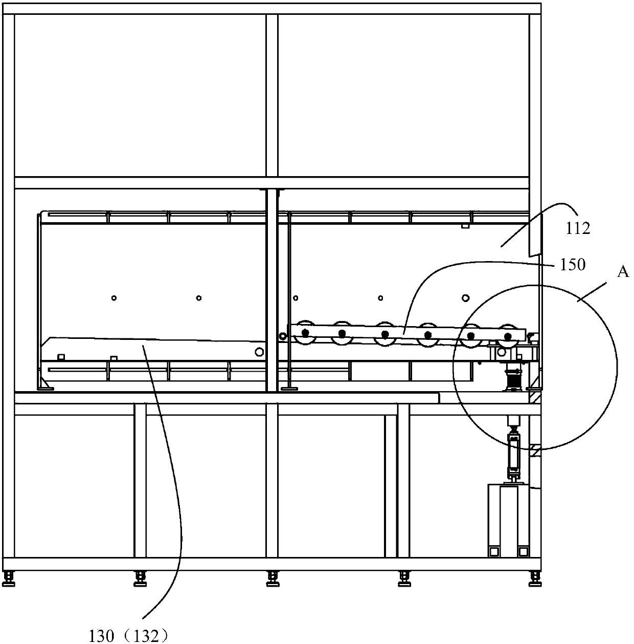 A tunnel drying oven