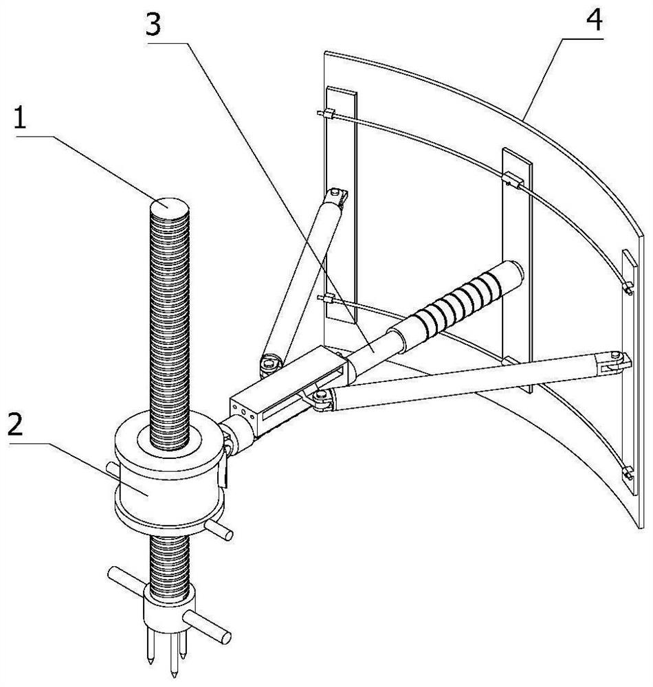 Positioning auxiliary equipment for garden flower bed construction