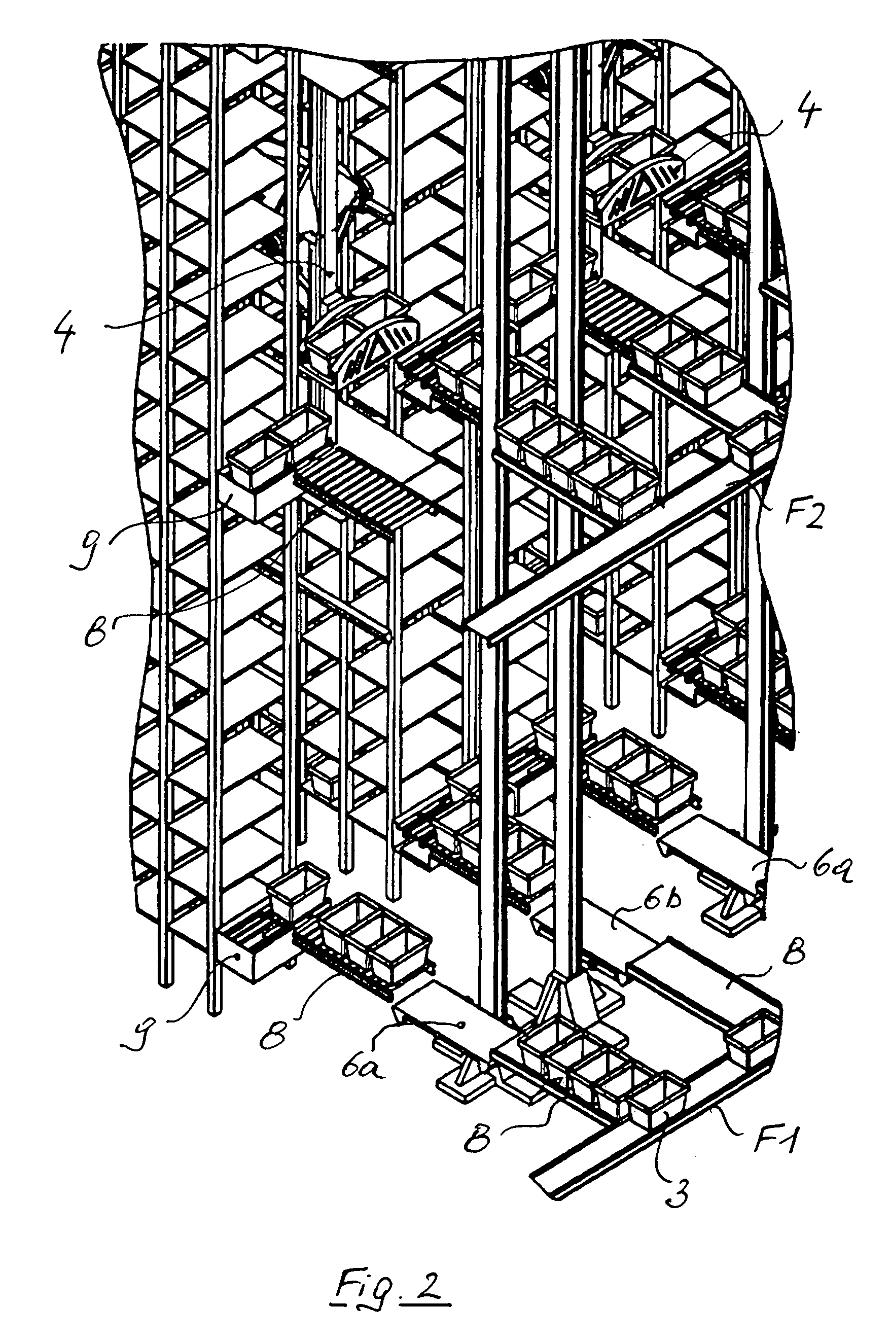 Method and system for operating a racking system preferably in a dispatch unit