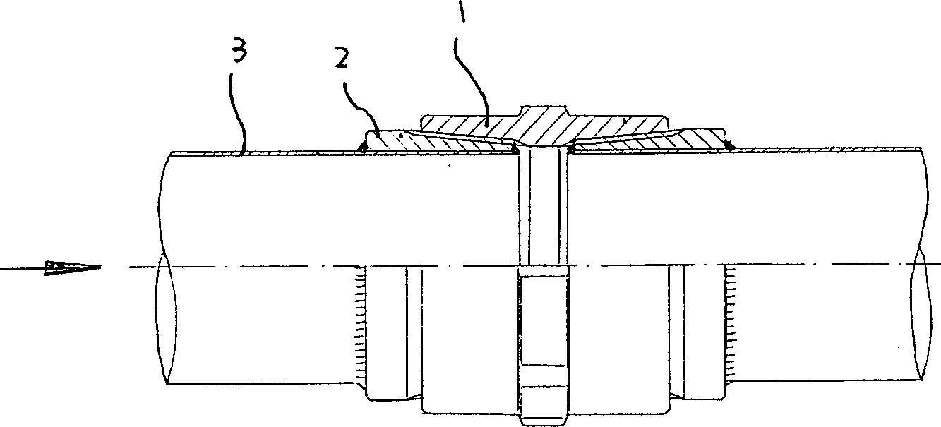Connection method for thin-wall stainless steel pipes, its special tubular joint and its production method