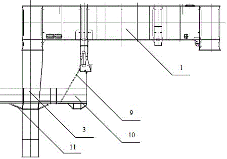 Bridge crane diving platform structure and mounting process thereof