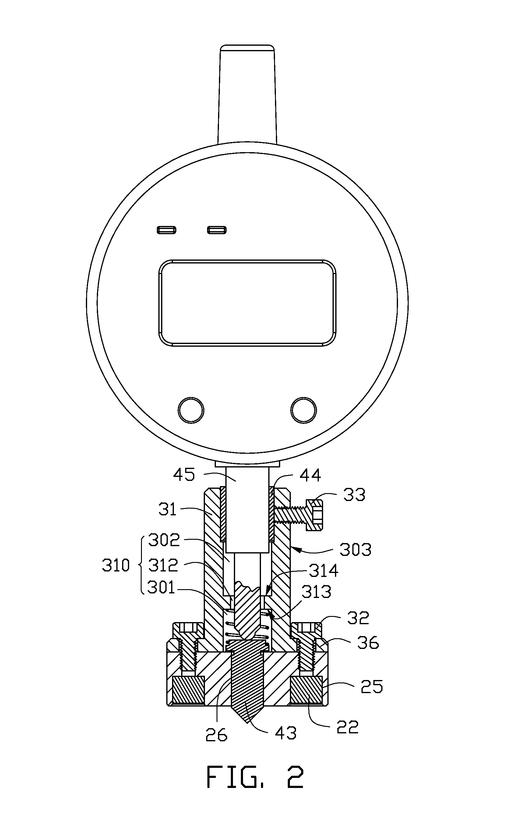 Counterbore hole chamfer depth measuring apparatus and method