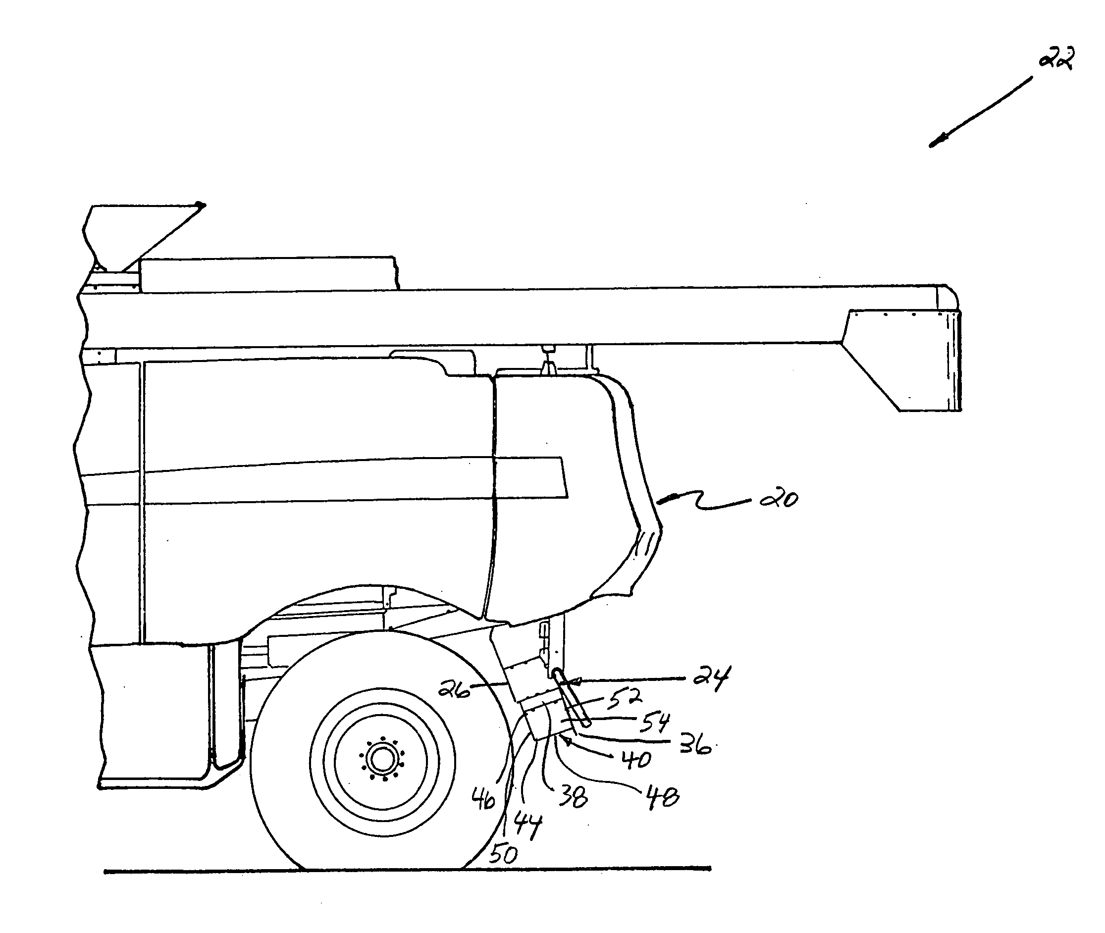 Adjustable crop residue flow distributor for a vertical spreader of an agricultural combine