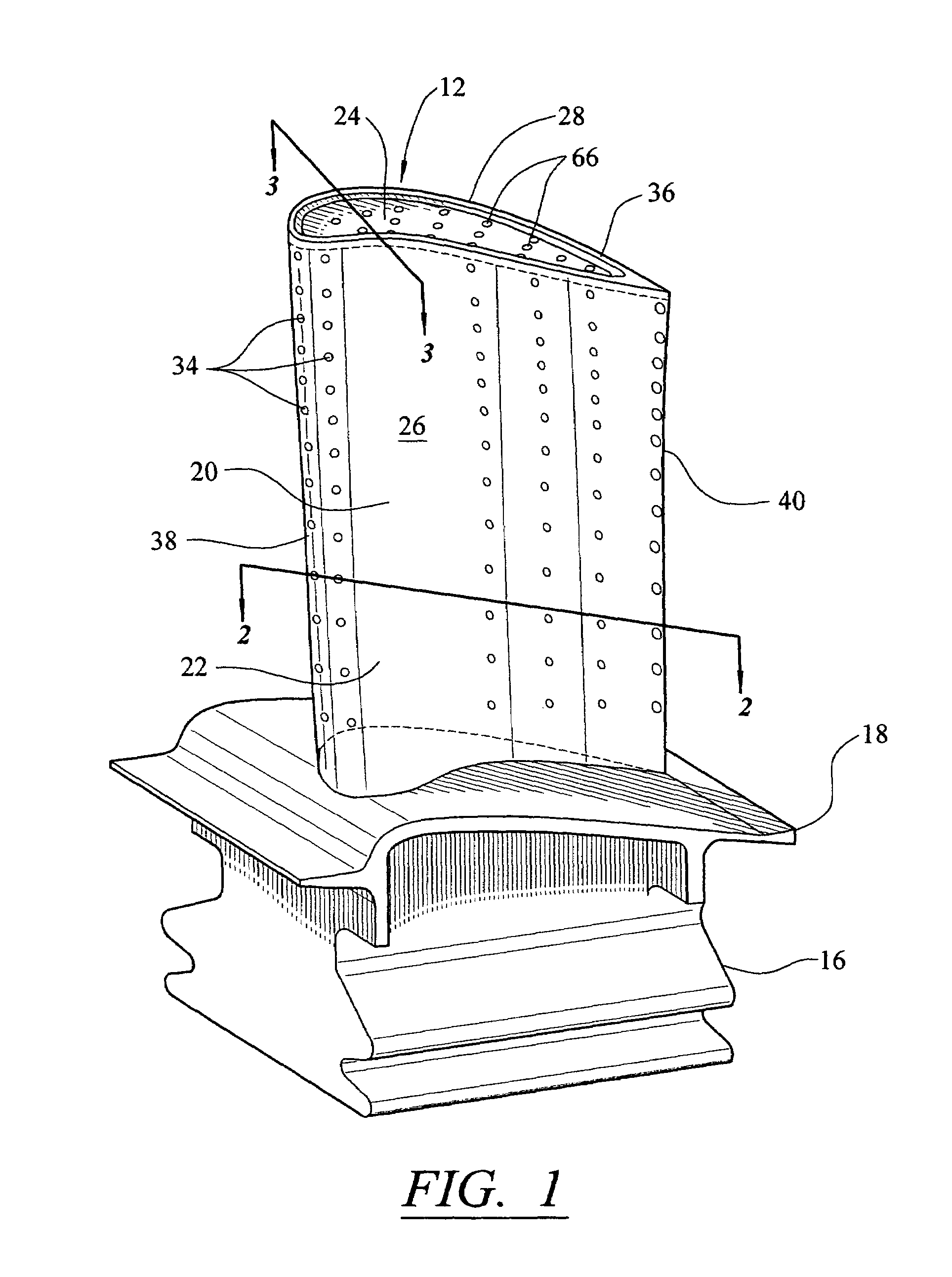 Vortex cooling system for a turbine blade