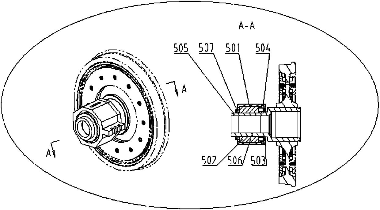 High-speed EMU power wheel pair axle box device for conversion between standard gauge and wide gauge
