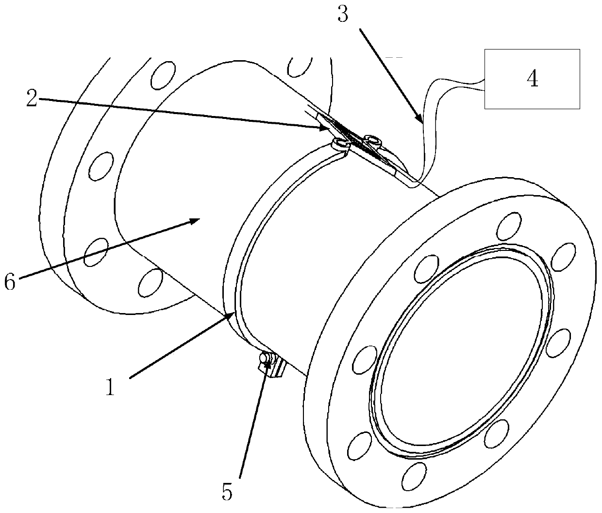 Non-invasive pipeline pressure detection mechanism based on fiber Bragg grating