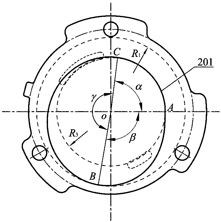 Single-cavity unsymmetrical sliding-vane-type vacuum pump